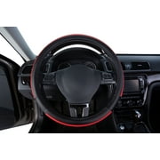 Auto Drive 1-Piece Car Steering Wheel Cover Soft Leather Sports Red - Universal Fit, 23SWC230