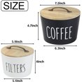 thumbnail image 4 of EcoNesxp Coffee filter holder with lid Durable and long lasting set of two metal and bamboo coffee filter containers, 4 of 5