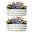 thumbnail image 1 of 3x3x1ft 2-pack Galvanized Raised Garden Bed Kit - 0.5mm Steel Round Planter Boxes, Frost/UV-Resistant, Tool-Free Assembly, 1 of 8
