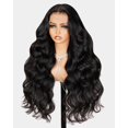 thumbnail image 1 of Pelucas Megalook de 30 pulgadas con encaje frontal HD, ondas corporales, cabello humano pre-arrancado, 13x4, pre-decolorado., 1 of 1