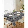 thumbnail image 2 of Blue Boho Rectangle Tablecloth, Vintage Ethnic Tribe Abstract Art Floral Waterproof & StainResistant Tablecloth, Washable Oil-proof Table Cover for Dining/Party/Wedding/Camping/Buffet 60x84 In, 2 of 9