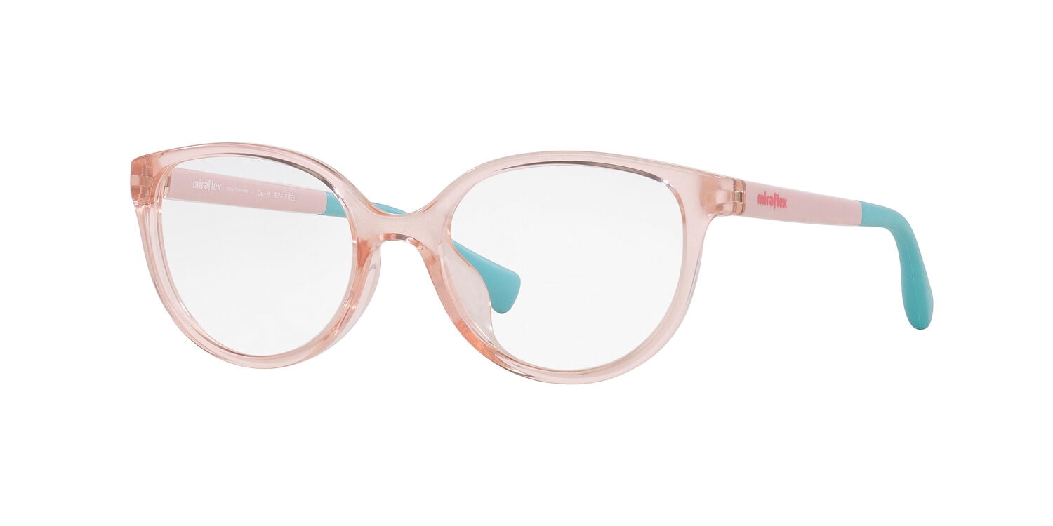 Miraflex Youth Size 48 0MF4034 Lifestyle Eyeglasses with Case, Translucent Coral