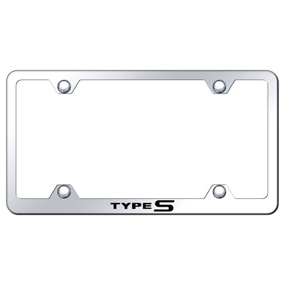 Acura Type-S Laser Etched Logo Wide Body License Plate Frame (Chrome)