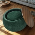 thumbnail image 6 of YIYADO 2-piece Multifunctional storage stool, home storage makeup stool with small seat, storage stool with wicker weave style, Green(25"x25"x14.7"), 6 of 6