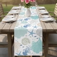 thumbnail image 4 of Coral Jellyfish Coastal Table Runner 70 Inches, Blue Summer Nautical Starfish Bed Runner Dresser Scarves Tabletop for Indoor Outdoor Parties/Ceremony/Banquet, 13" x 70", 4 of 9