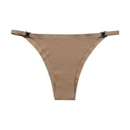 BYOIMUD Women s Thong Panty For Yoga High Cut Breathable Sexy Womens Cheeky No Show Invisibles Panties Cute Clothes Gift for Women 2023 Fashion Brown L