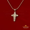 thumbnail image 4 of King Of Bling's Real 0.33ct Diamond Sterling Silver JESUS CROSS Charm Necklace Yellow Pendant, 4 of 13