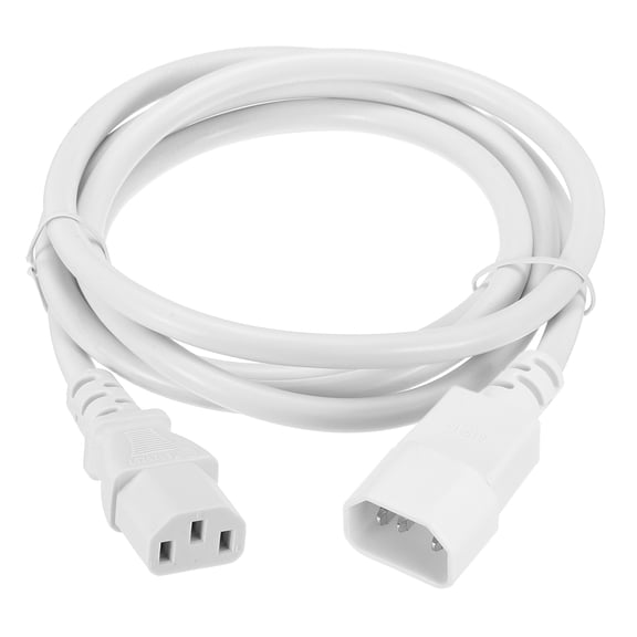 5ft 18 AWG White 18/3 Universal Power Cord C14 to C13 10A 250V 3-Prong Extension PDU Power Cables