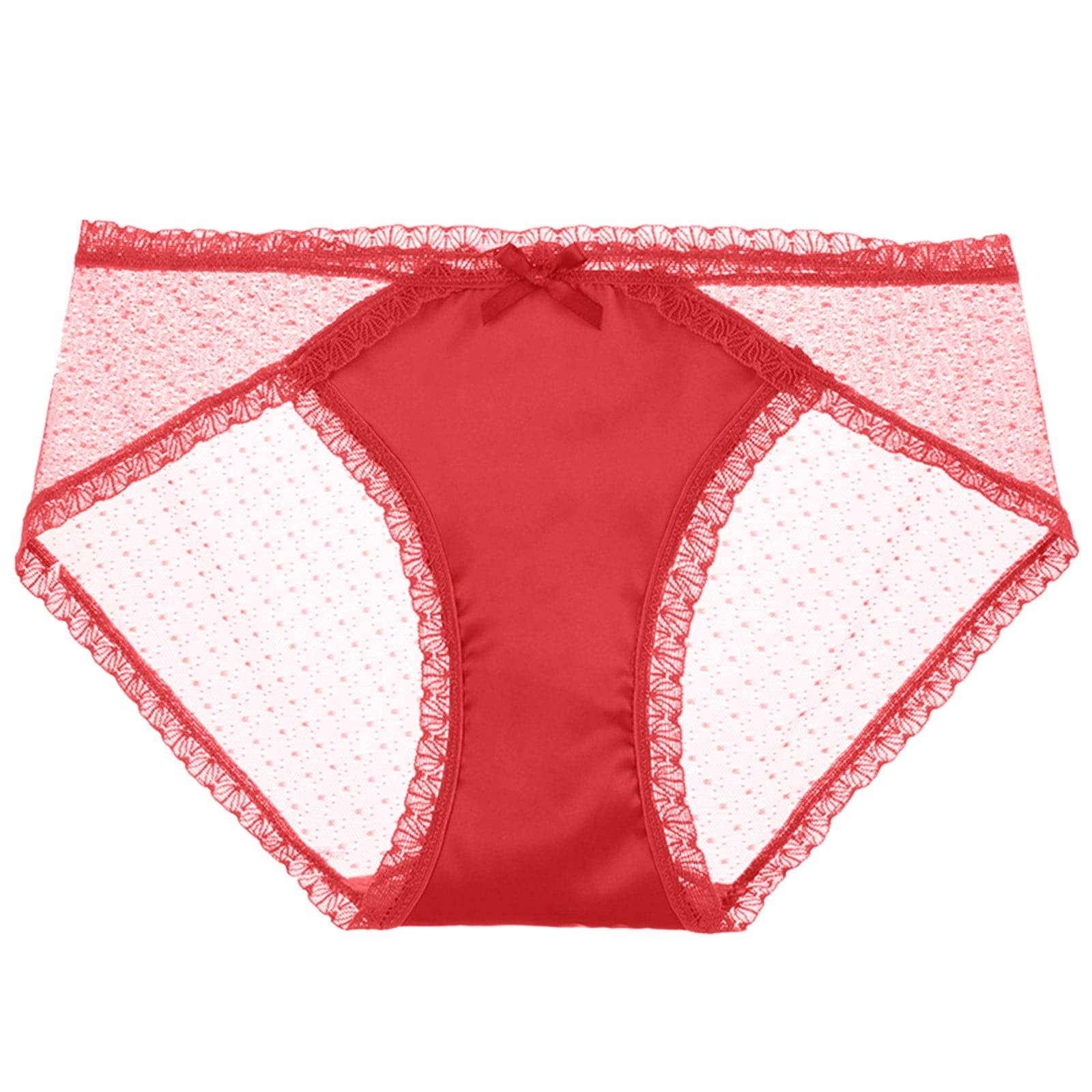 Zuwimk G String Thongs For Women,Womens Silk Satin Thong Panties Lace G  String Thong T Back Shiny Satin Underwear Red,One Size 