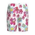 thumbnail image 2 of Lsque Watercolor Flowers Mens Sleep Pajama Shorts,Short Pajama Pants, Cotton Ultra-Soft Knit-Small, 2 of 9