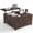 Brown, variant on EDX 35.6" Lift Top Coffee Table with Large Hidden Storage Compartment and Adjustable Shelves, Farmhouse Wood Square Center Wood Table with Charging Station&USB Port for Home Office, White