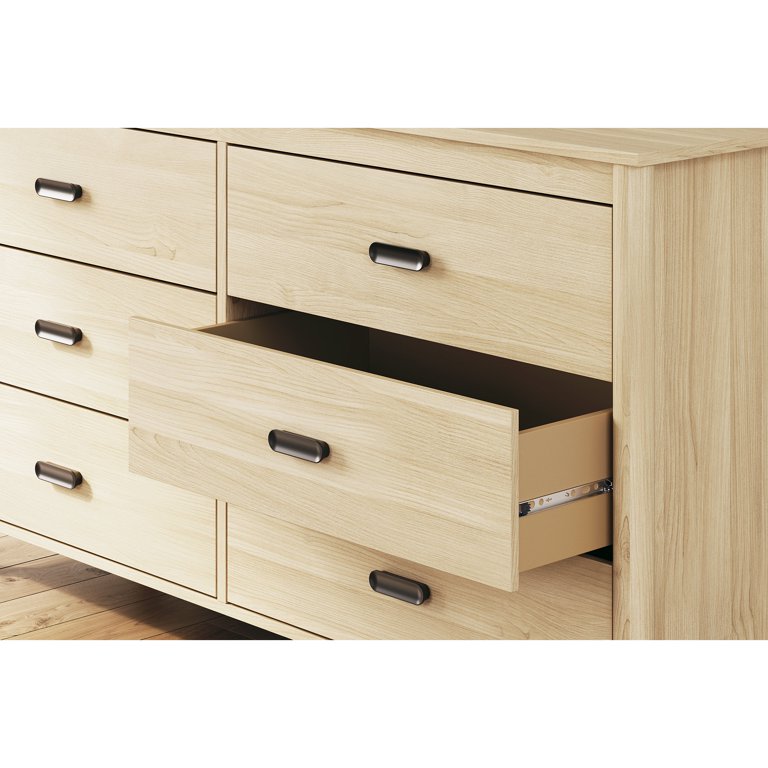 Signature Design by Ashley Six Drawer Dresser, Tan Wood Finish, Modern  Bedroom Storage - Walmart.com