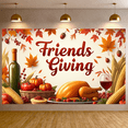 thumbnail image 3 of Autumn Leaves Friendsgiving Banner Pumpkin Decor Thanksgiving Party Background for Fall Celebration Indoor Party Festive Gathering, 3 of 3