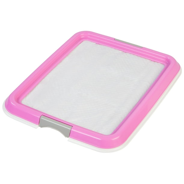 IRIS USA Small Potty Training Pad Holder, White and Pink