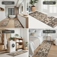 thumbnail image 5 of Brown Geometric Diamond Heart Pattern Kitchen Rugs Sets Of 3,Kitchen Runner Rugs Non Skid Washable,Decorative Kitchen Floor Mats for Kitchen,Sink,Laundry,17"x30"+ 17"x47" + 17"x59", 5 of 6