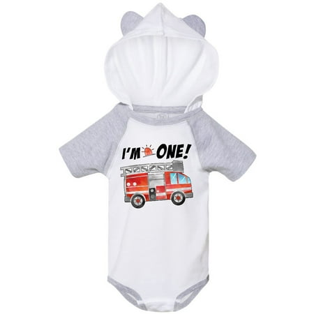 

Inktastic I m 1 Fire Truck 1st Birthday Gift Baby Boy or Baby Girl Bodysuit