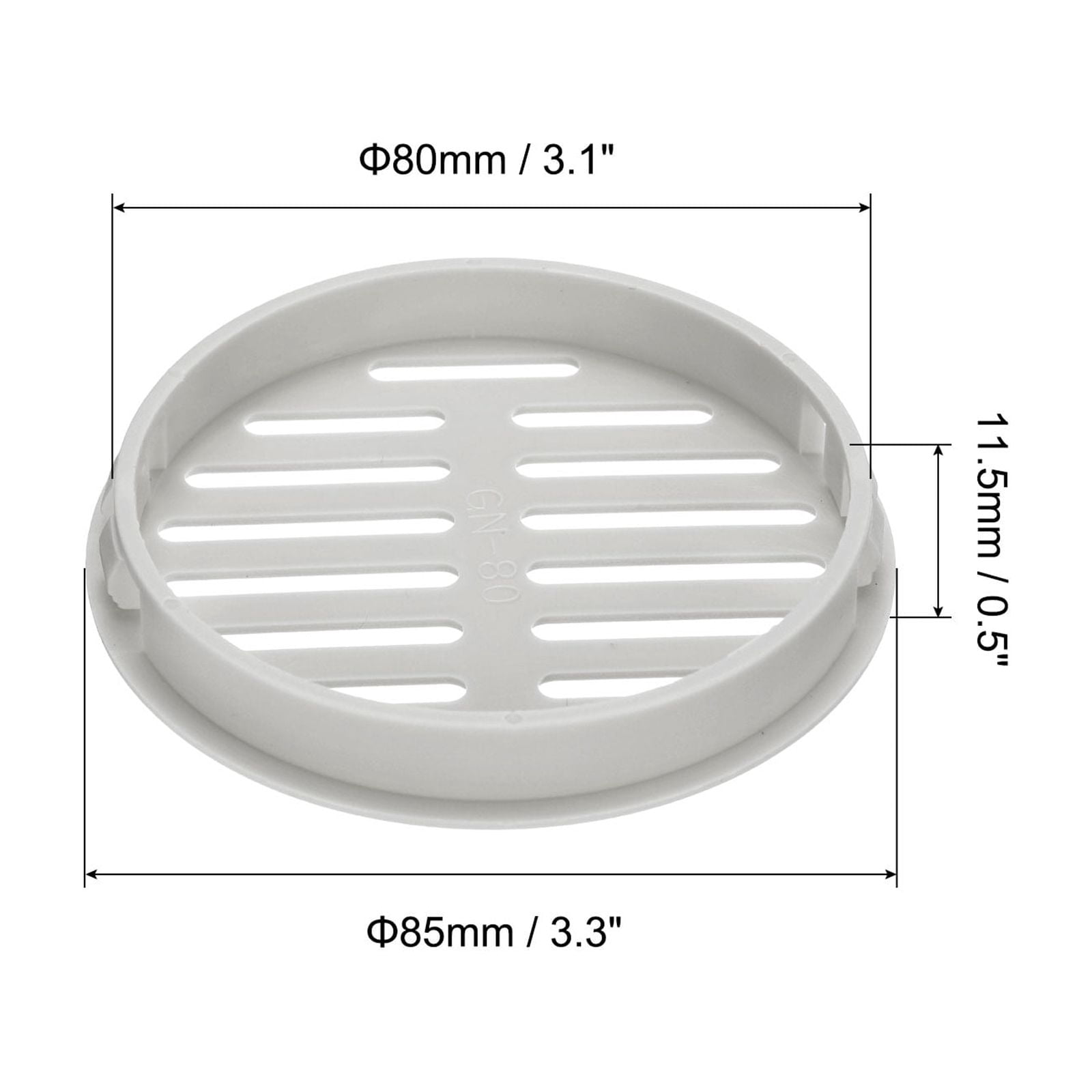 Uxcell 20Pcs 80mm/3.1in Air Vents Circular Soffit Vents, Grey Soffit Vent Cover