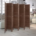 thumbnail image 4 of Jaxpety 67" High 8 Panel Louvered Wood Room Divider Folding Privacy Screen Wall Partition, Brown, 4 of 8