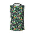 thumbnail image 6 of Lsque Dinosaur Plays Soccer Print Men's Cotton Blend Sleeveless Muscle Shirts (S-3XL)- Moisture Wicking, Odor Protection, UPF 30+,3X-Large, 6 of 8