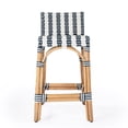 thumbnail image 3 of Butler Specialty Serienna Rattan Low Back 24.5" Counter Stool - Navy & White, 3 of 8