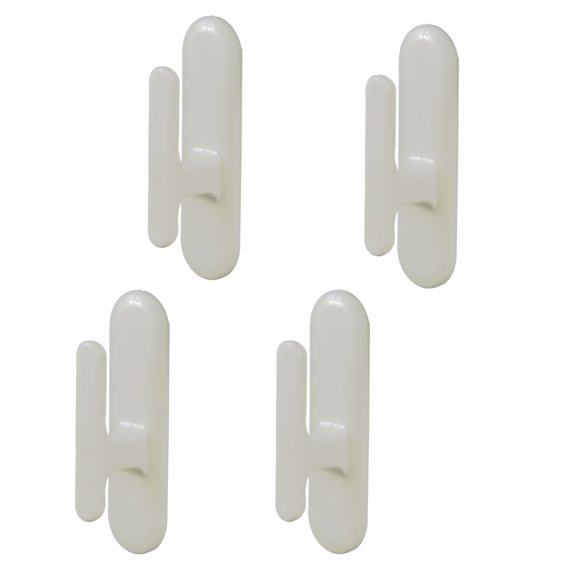 Unique Bargains Self Adhesive Hook Window Curtain Hat Scarf Hanger Holder White 4 Pcs