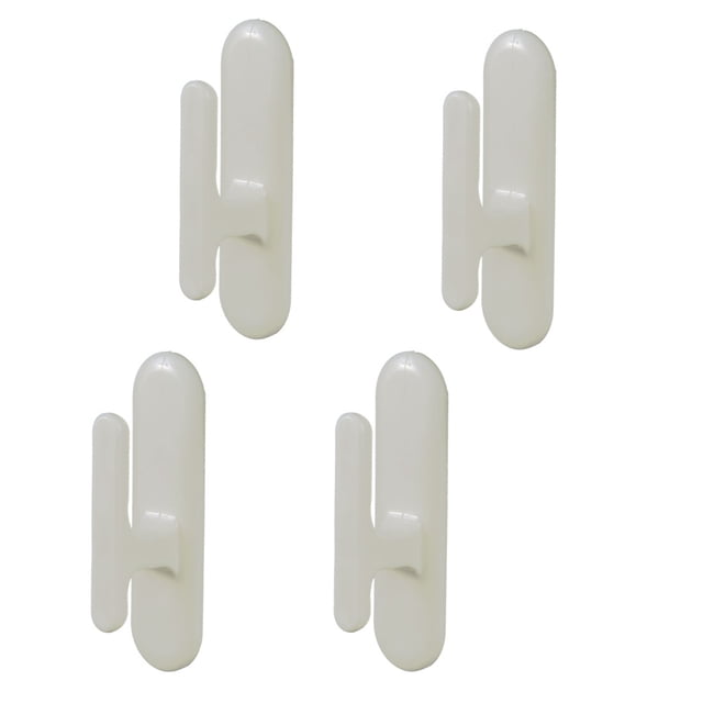 Unique Bargains Crochet Auto-Adhésif pour Fenêtre Rideau Chapeau Foulard Support Blanc 4 Pcs