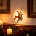 thumbnail image 4 of 3D Light-Up Wooden Reindeer Christmas Decor 1PC, Warm Backlit Peel & Stick Entryway Glow, Handmade Real Wood LED Reindeer Christmas Wall Decor, for Living Room, Bedroom, Fireplace, 4 of 5