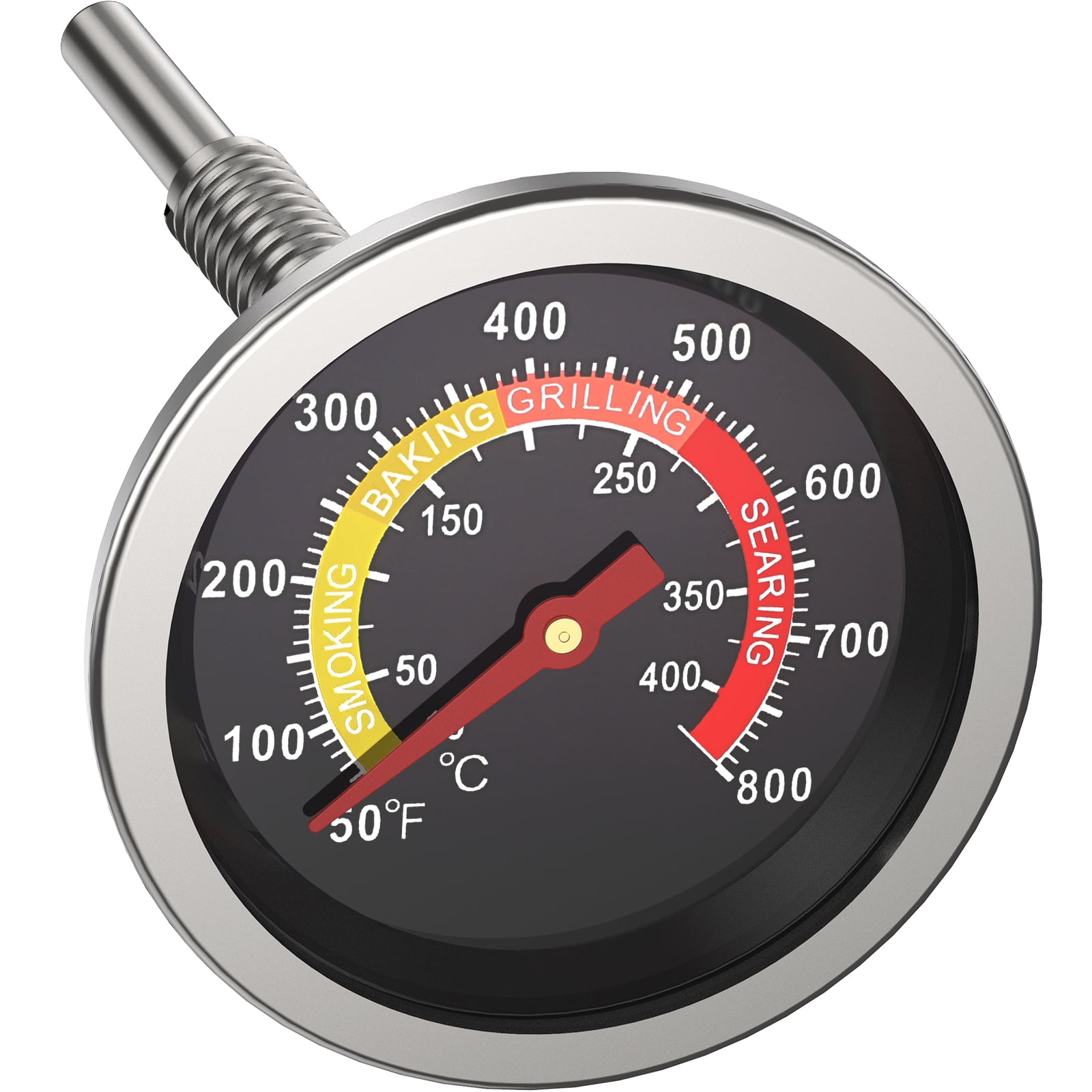 Portable BBQ Smoker Grill Stainless Steel Thermometer Temperature Gauge 10-400℃