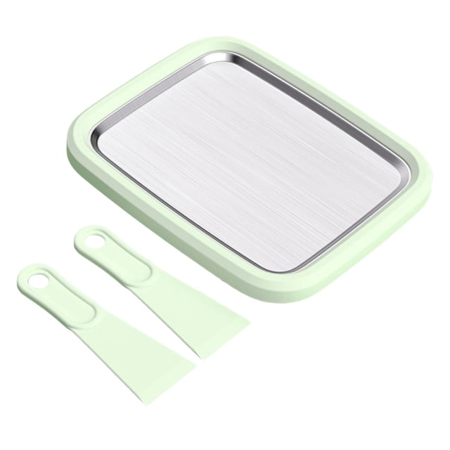 jifeng Mini Ice Cream Plate Maker Frozen Yoghurt Plate for Buffet Families Holidays green