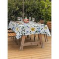 thumbnail image 3 of Outdoor Table Cloth with Umbrella Hole and Zipper,Blue Yellow Spring Floral Waterproof Rectangle Tablecloth 54"x80",Elegant Summer Botanical Green Washable Table Cover for Outside Party Patio Picnic, 3 of 8