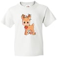 thumbnail image 3 of Inktastic Cute Christmas Reindeer with Christmas Lights Youth T-Shirt, 3 of 5