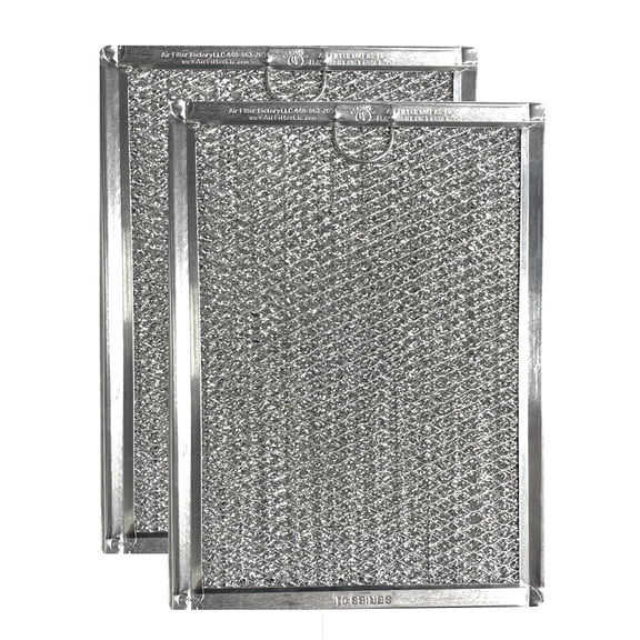 Air Filter Factory 6-3/8 x 9-1/2 x 3/32 Aluminum Grease Filters 2-Pack