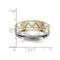 thumbnail image 3 of Bague en ZigZag Jaune Plaqué Titane pour Hommes (8mm), 3 of 5