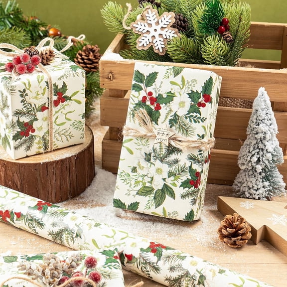 Gift Wrapping Paper Roll 58" x 23", Printed Gift Wrap, Easy Cut & Fold, Durable Paper for Birthday, Holiday, Party and DIY Crafts,1 Roll