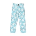 thumbnail image 6 of Uemuo Cute Rabbit Pattern Men's Wide Leg Palazzo Lounge Pants with Pockets Light Weight Loose Comfy Casual Pajama Pants-Large, 6 of 9