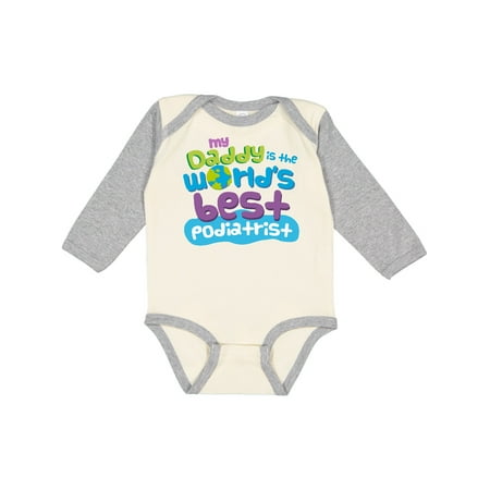 

Inktastic Daddy Worlds Best Podiatrist Gift Baby Boy or Baby Girl Long Sleeve Bodysuit