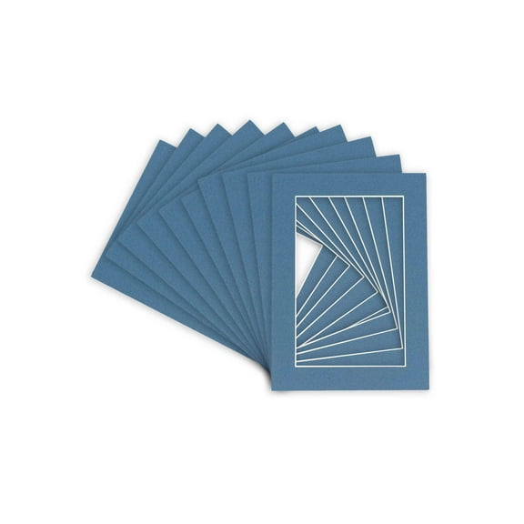 5x7 Mat for 4x6 Photo - Precut Steel Blue Picture Matboard for Frames Measuring 5x7 25-Mats