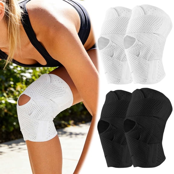 Knee Stabilizing Compression Sleeve 2 Pack Thin Air Permeable Knee Wrap For Daily Sports & Office Use Black S