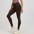 thumbnail image 2 of Anti Cellulite Leggings for Women Butt Lift Booty Workout Tights 3D Anti Cellulite Leggings for Women Resistance Band Leggings Pants for Workout Running Athletic Booty Butt Lifting Leggings Brown XL, 2 of 4