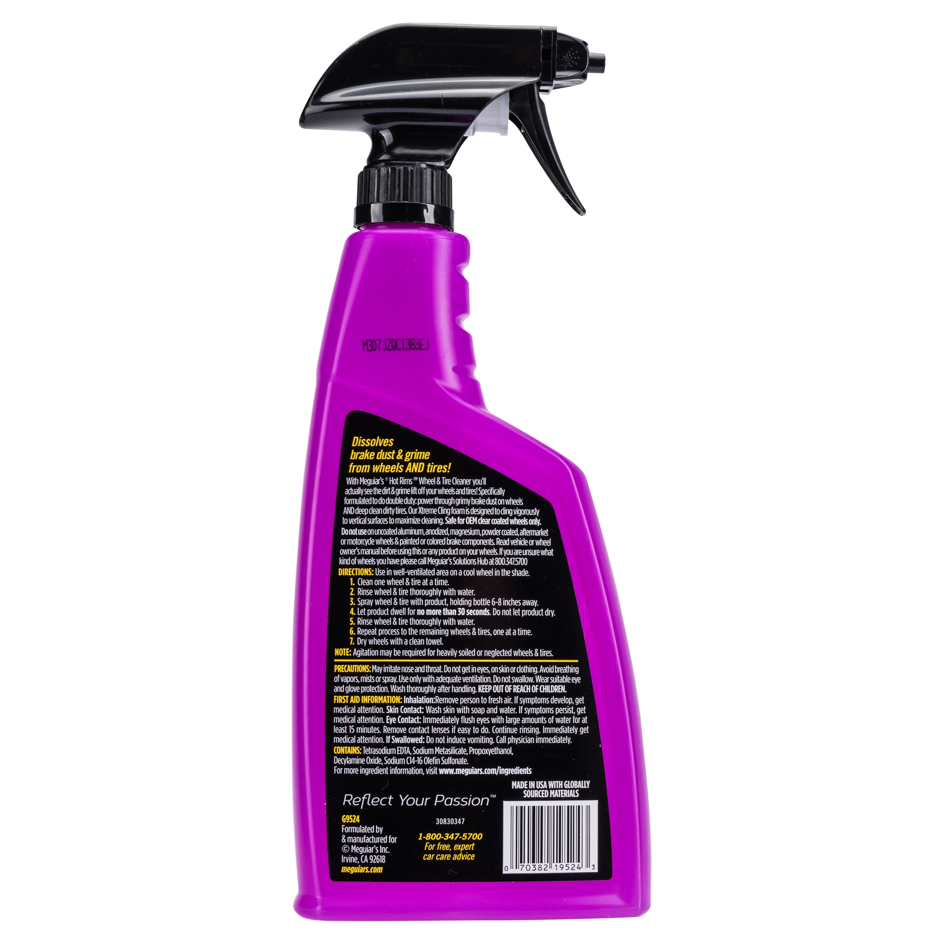 (2 pack) Meguiar's Hot Rims Wheel and Tire Cleaner, G9524, 24 oz, Spray