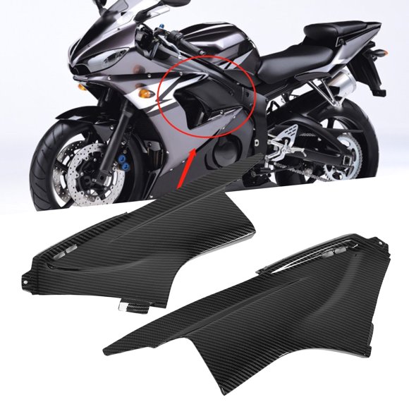 Side Air Duct Cover,2Pcs Carbon Fiber Style Motorcycle Side Air Duct Fairing Insert Part For YZF R6 2003-2005 Motorcycle Side Air Duct Fairing Replacement