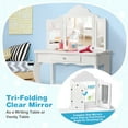 Costway Child's Vanity Table Set with Lots of Storage, Makeup Dressing