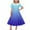 Blue, variant on QNANSPI Summer Dress for Girls,Young Girls Maxi Dress,Girls Short Sleeve Stretchy Dress A Line Twirly Skater School Recital Dress Short Sleeve Turndown Neck Dress