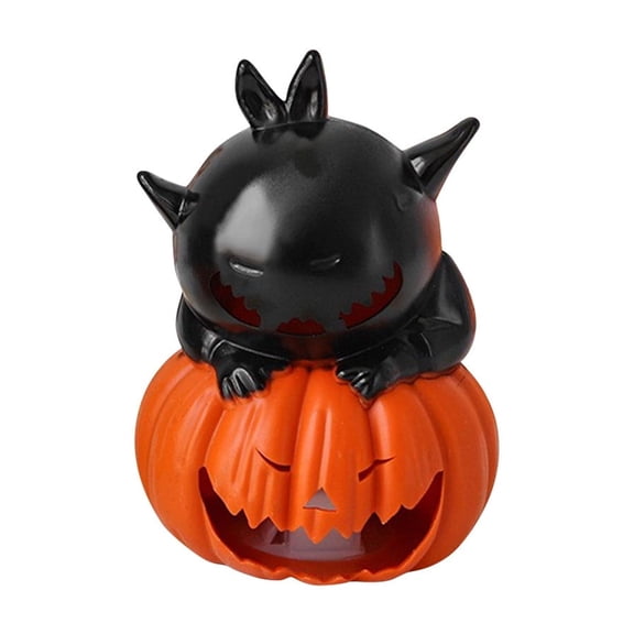 Halloween Pumpkin Lantern Electronic Candle Decoration, Flameless LED Tealight Prop with Warm Flickering Glow for Tabletop Mantel Shelf Party Scene Setting Fall Accent Ornament for Safe Home Styling