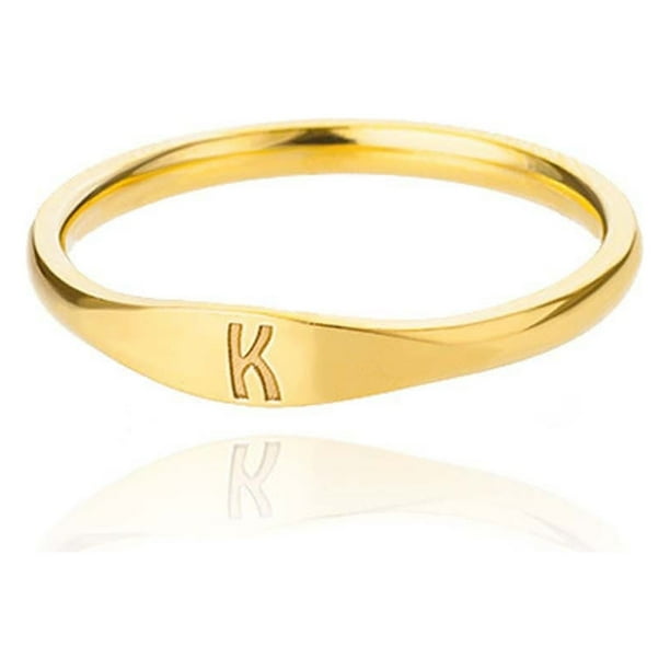 Fiudx Anillo con Inicial, Joyería Personalizable de 26 Letras, Banda Apilable de Acero Inoxidable, Personalizable con Nombres, Regalo Significativo para Seres Queridos, Perfecto para Cualquier Ocasió