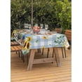 thumbnail image 3 of Outdoor Tablecloths with Umbrella Hole & Zipper, Spring Dog Tablecloth Rectangle 60x84 Inch, Sunflower Daisy Botanical Blue Plaid Waterproof Table Cloth, Patio/Pool/Picnic Table Covers, 3 of 8
