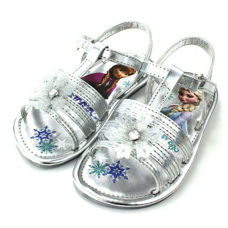 Disney Frozen  Elsa Anna Girls Silver Snowflake Sandals   Disney Frozen  Elsa Anna Girls Silver Snowflake Sandals