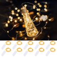 thumbnail image 1 of ZOELNIC - Guirnalda de luces LED a pilas (1,9 m, 20 LED), resistente al agua, con alambre de cobre, ideal para decorar bodas, fiestas y Navidad, color blanco cálido., 1 of 8