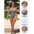 thumbnail image 4 of DOKOTOO Womens Bathing Suits Tummy Control High Cut One Piece Swimsuits Summer Beach Swimwear Black Striped M US8-10, 4 of 10