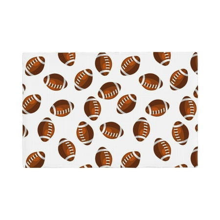 

Placemats Set of 6 brown rugby American football Place mats for Dining Table Indoor/Outdoor Cute Heat Resistant Washable Table Mats(18 x 12 )